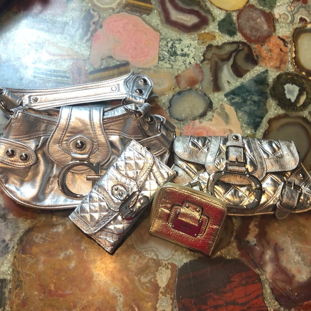 Guess shoulder bags silver gold
